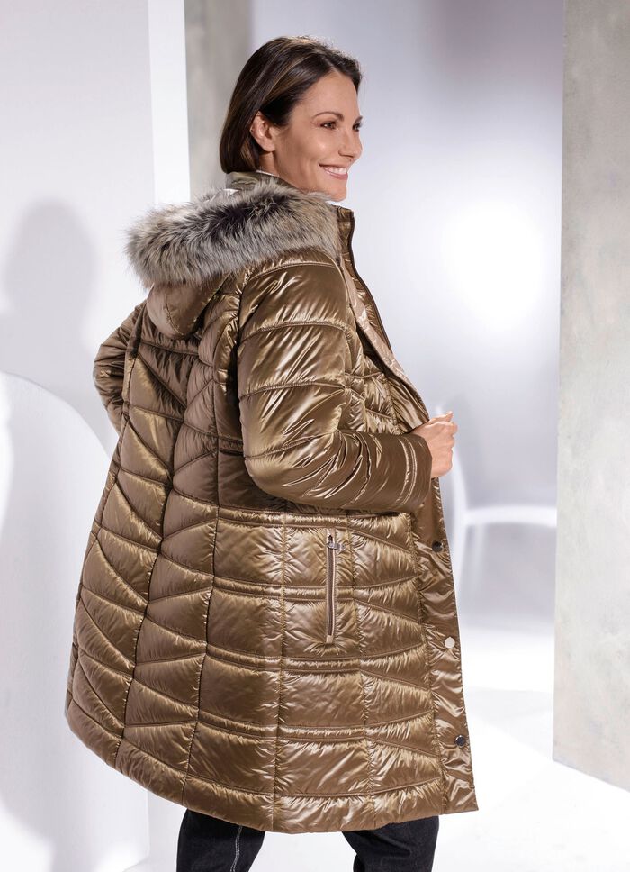 Daunen-Kurzmantel mit Windfang&auml;rmeln 