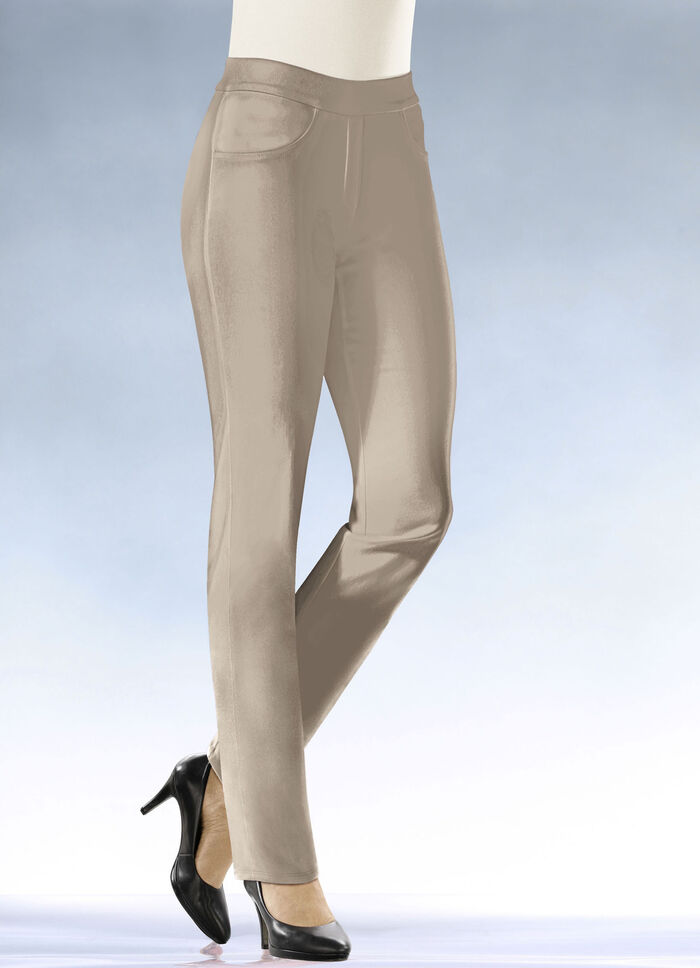 Soft-Stretch-Hose in komfortabler Schlupfform TAUPE