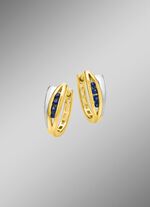 Klappcreolen in Bicolor mit synth. Safir 