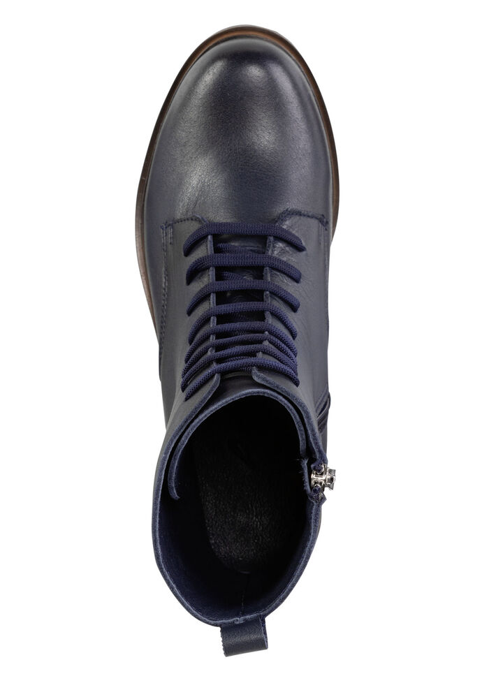 Andrea Conti Schn&uuml;r-Stiefelette aus Rind-Nappaleder MARINE