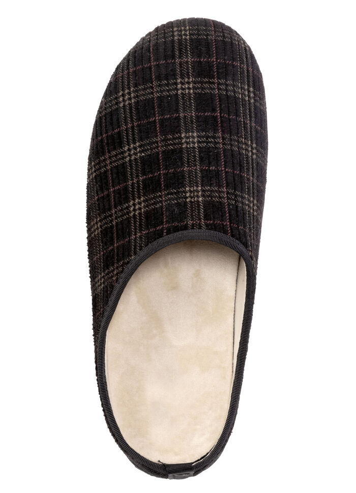 Textil-Pantoffel mit herausnehmbarem Fußbett SCHWARZ