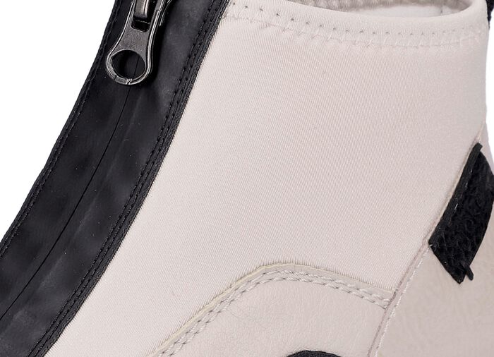 Rieker, stylische Damen-Boots, Weite G, mit Rei&szlig;verschluss ECRU-SCHWARZ