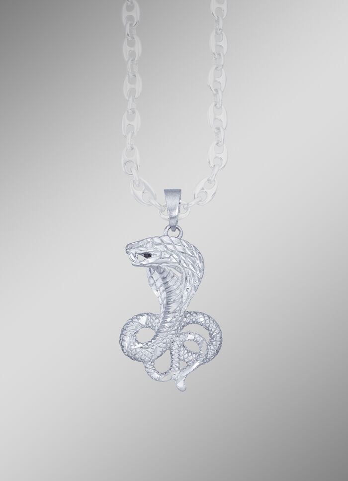 Besonderer Anh&auml;nger Kobra, diamantiert/matt 