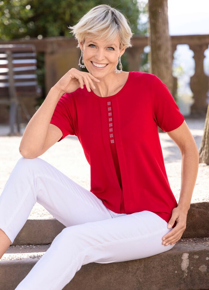 Shirt mit Strasszier 