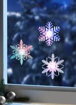 Beleuchtete 3D-Schneeflocken, 3er-Set 