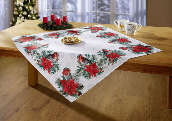 Tisch- und Raumdekoration mit niedlichen Rotkehlchen BUNT