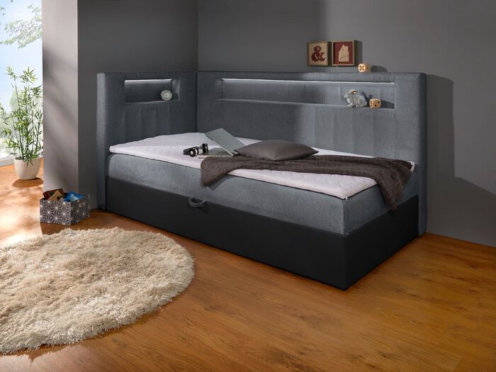 Boxspringbett mit integrierter LED-Beleuchtung 