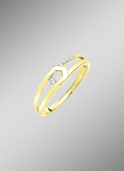 Moderner Damenring mit Zirkonia 