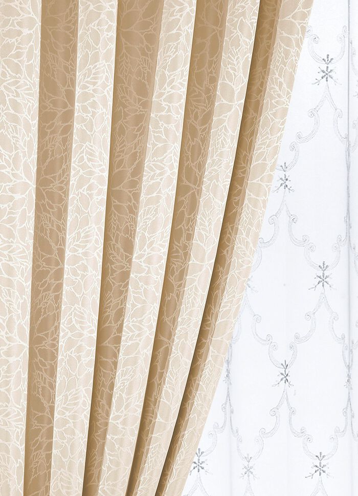 &Uuml;bergardinen-Garnitur mit Universalschienenband CREME