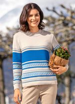 Pullover mit Ringeldessin SAND-BLAU