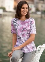 Shirt mit Allover-Dessin AZALEE-ROSÉ-MULTICOLOR
