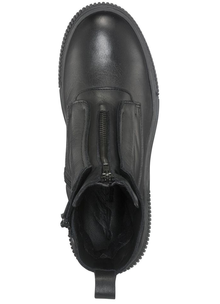 Libelle Bootie aus Nappaleder mit Zier-Rei&szlig;verschluss SCHWARZ