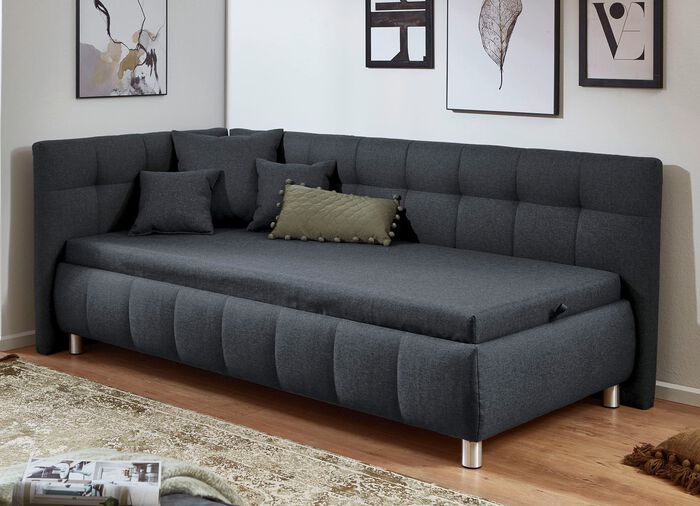 Studioliege mit Kissen und Bettkasten 