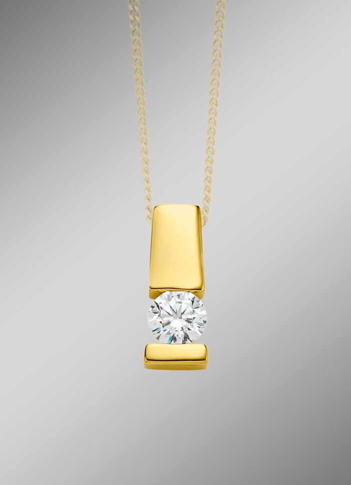 Edler Anh&auml;nger in Gelbgold mit Brillant 