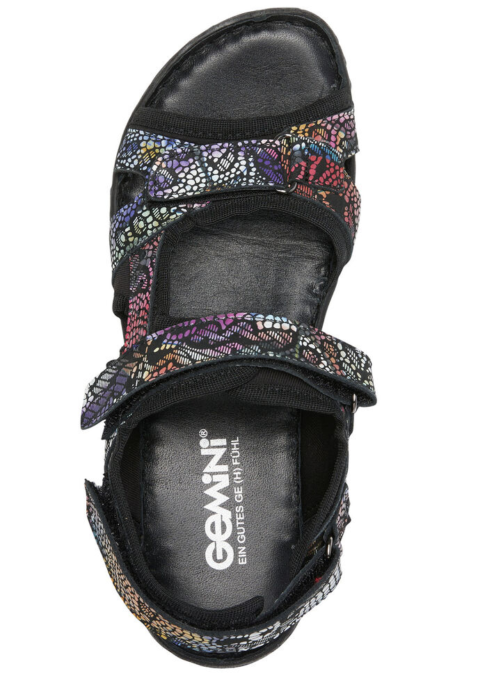 Gemini Trekking-Sandale mit bunter Floral-Pr&auml;gung SCHWARZ