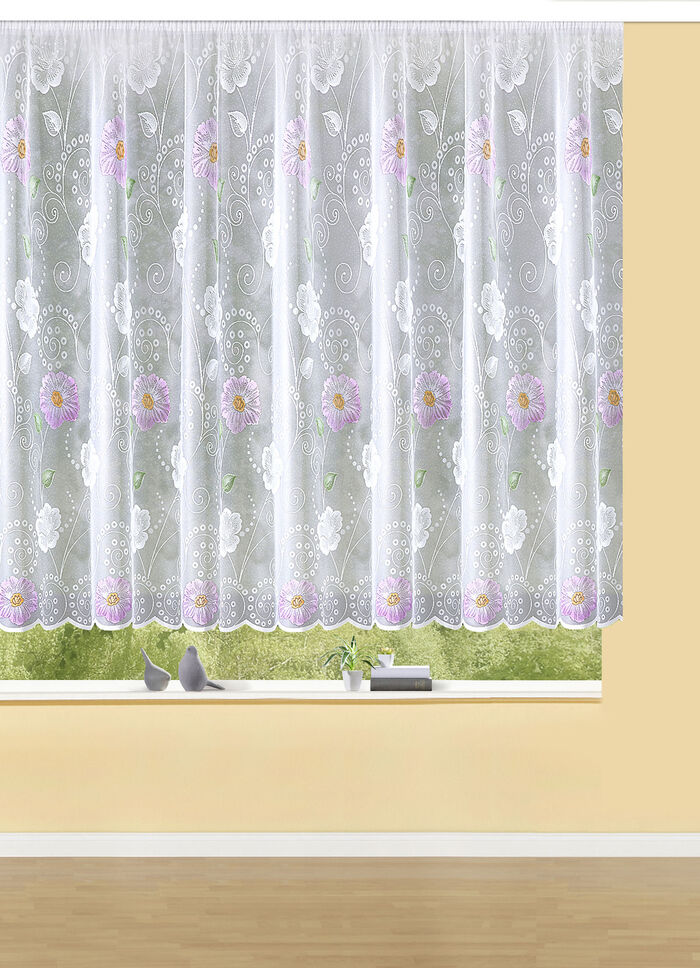 Blumenfenster-Store mit Universalschienenband FLIEDER