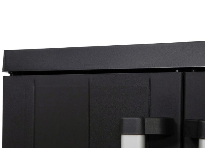 Ger&auml;teschrank Garage mit Holzlamellen-Effekt 