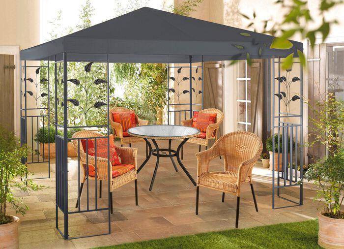 Pavillon Lukas mit pulverbeschichtetem Stahlgestell 