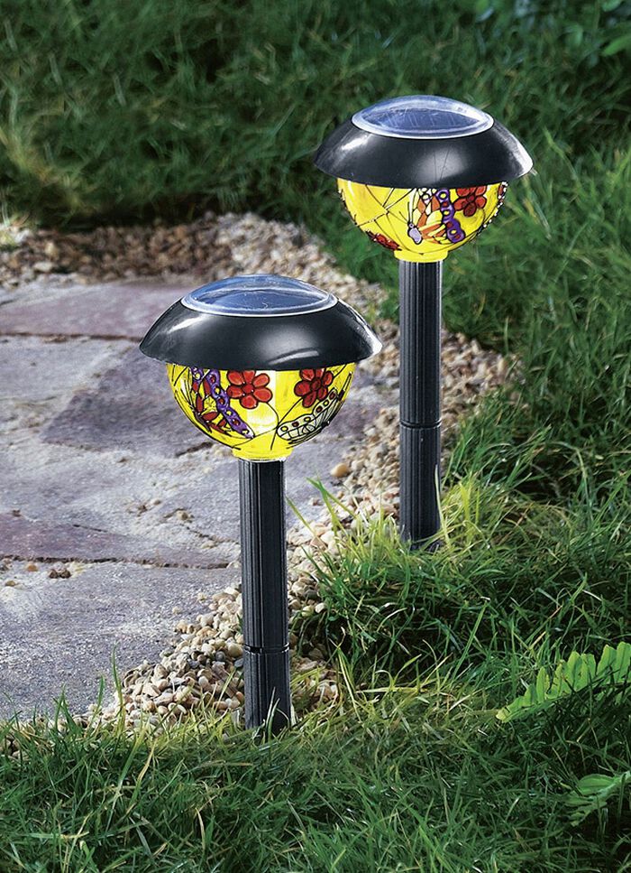 Tiffany-Solarleuchten, 2er-Set 