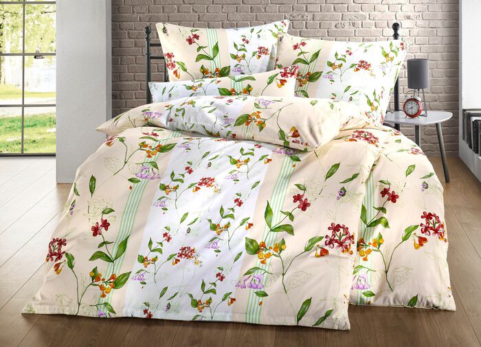 Satin Bettw&auml;sche mit praktischem Rei&szlig;verschluss GELB