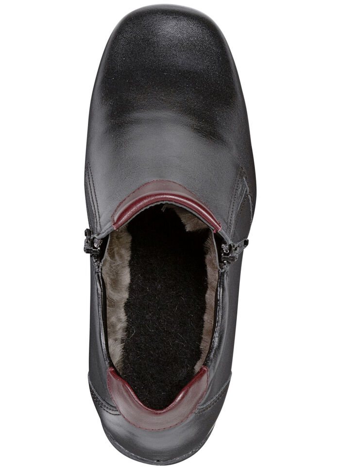 ELENA EDEN, gefütterte Damen-Boots, Winterschuhe, Weite H, mit Lammfell SCHWARZ-BORDEAUX