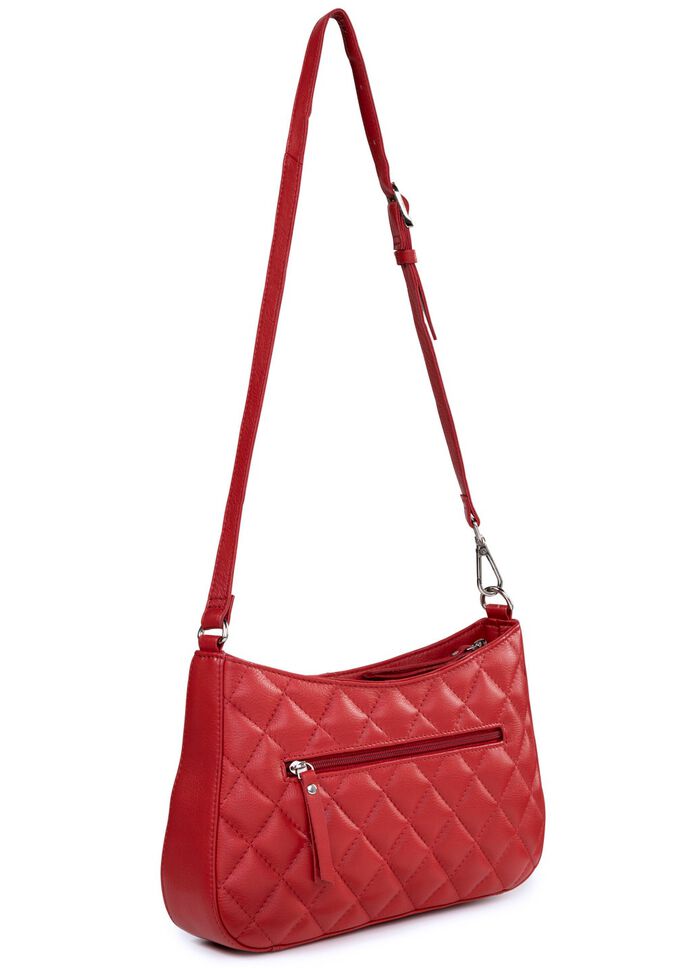 Laurina Tasche mit angesagter Steppung und Ziernieten ROT