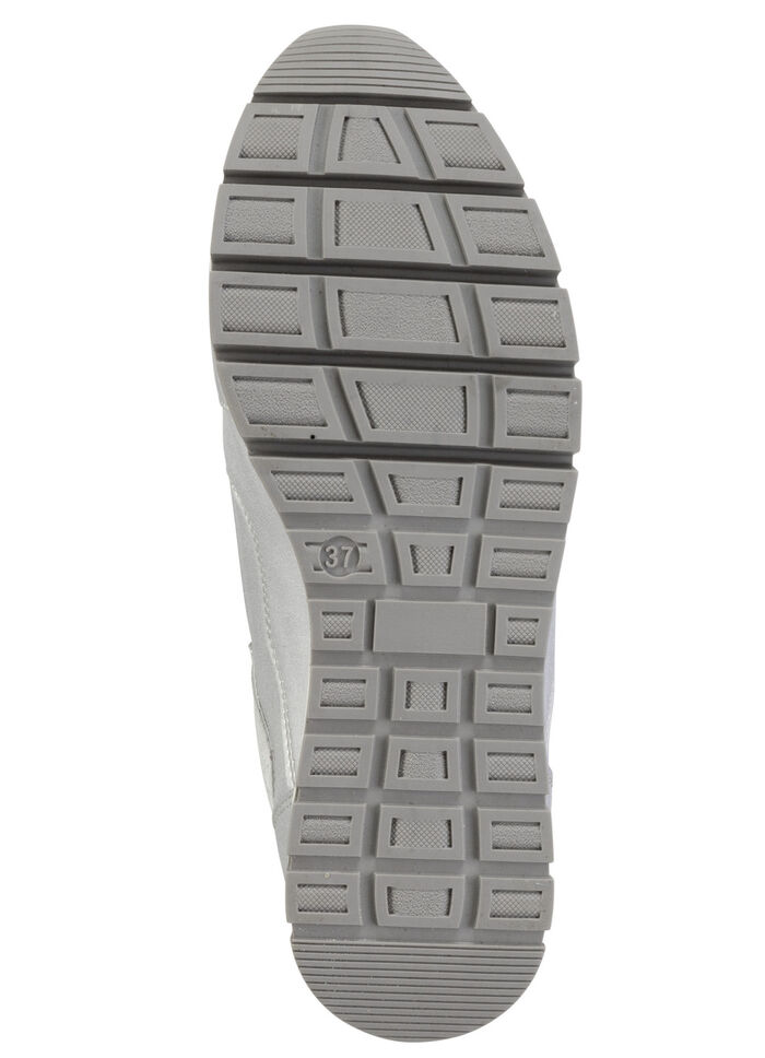 ELENA EDEN Sneaker aus Nappaleder und silbergrau gepr&auml;gtem Veloursleder MATTSILBER