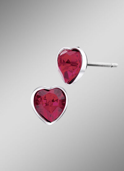 Herz-Ohrstecker mit Swarovski®-Kristallen 