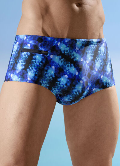 Schwab Badehose in höherer Slipform, allover dessiniert 