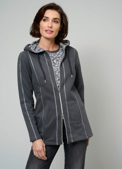 Sweatjacke mit seitlichen Eingrifftaschen 