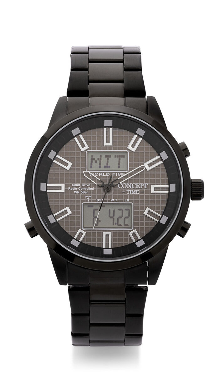 Concept Time-Funk-Solar-Herrenuhr mit Edelstahlgehäuse 