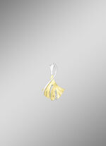 Ginkgoblatt-Anhänger in Bicolor mit synth. Zirkonia 