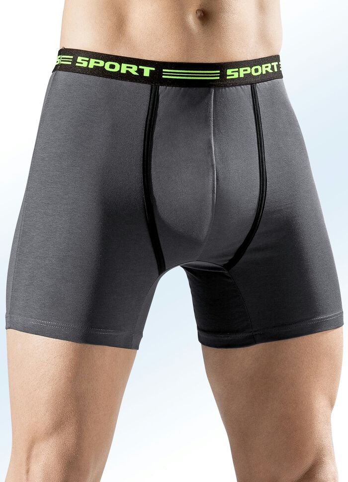 Viererpack Pants mit Kontrastpaspeln, uni 