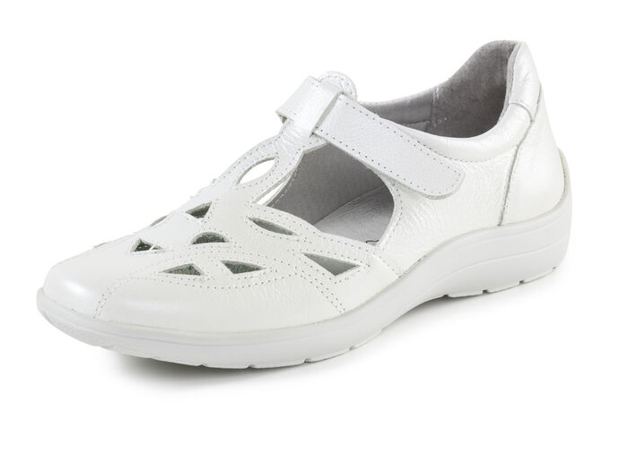 ELENA EDEN Slipper mit luftigen Durchbr&uuml;chen PERLWEISS