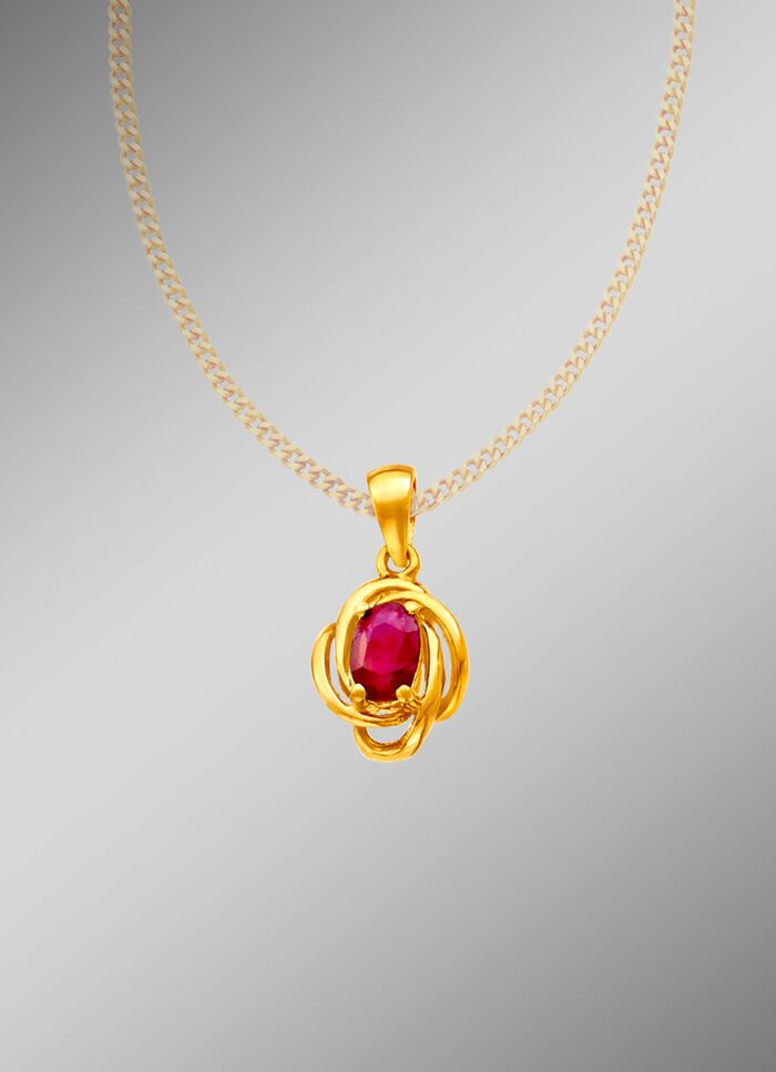 Anh&auml;nger mit echtem Rubin 