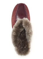 Pantoffel in 3 Farben mit echtem Lammfellfutter BORDEAUX-BRAUN