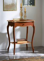 Telefontisch mit goldfarbenen Applikationen NUSSBAUM-GOLD