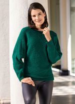 Pullover in Fledermausform SMARAGDGR&Uuml;N