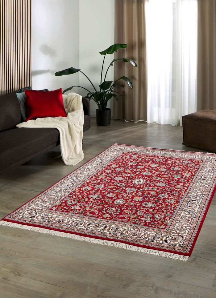 Handgekn&uuml;pfte Br&uuml;cken und Teppiche aus 100% Schurwolle ROT