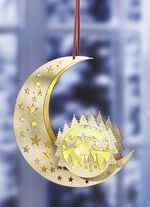 Beleuchteter Mond aus Holz 