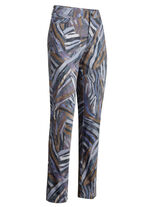 Hose mit r&uuml;ckw&auml;rtigen Dehnbundeins&auml;tzen JEANSBLAU-SCHOKO-AUBERGINE