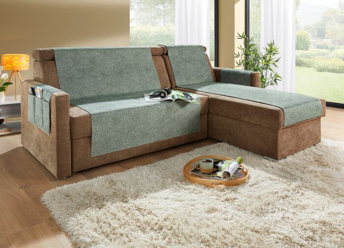 Wohnaccessoires mit gekettelten Abschl&uuml;ssen in Melange-Optik GR&Uuml;N