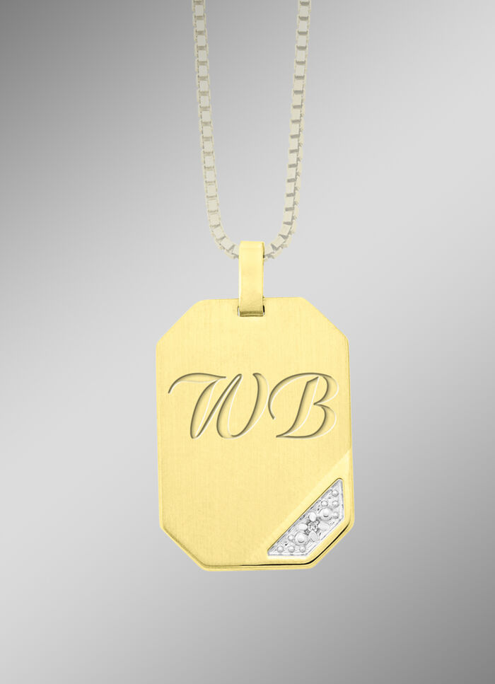 Gravurf&auml;higer Anh&auml;nger mit Diamant 