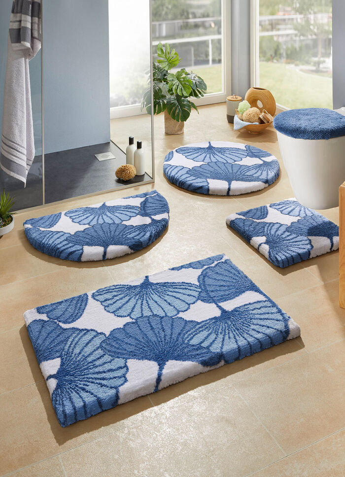 Badgarnitur mit Ginkgoblätter-Motiv BLAU