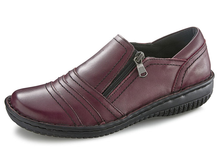 ELENA EDEN, bequeme Damen-Slipper, Weite G, mit herausnehmbarem Fußbett BURGUND