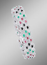 Armband mit Rubinen, Smaragden und schwarzen Safiren