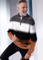 Troyer mit kurzem Rei&szlig;verschluss WEISS-SCHWARZ-CAMEL