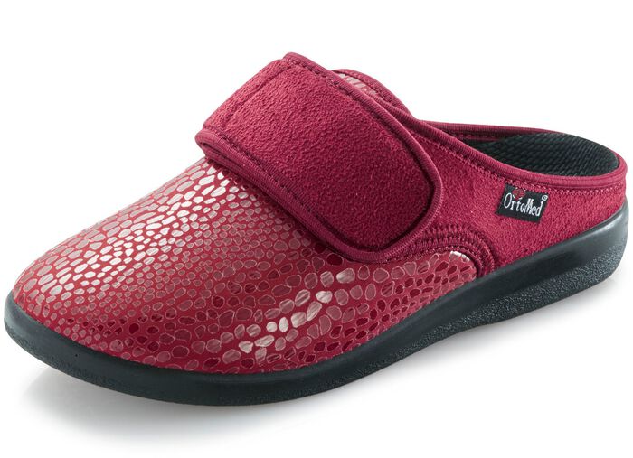 Pantoffel aus Elastik und Veloursmaterial BORDEAUX