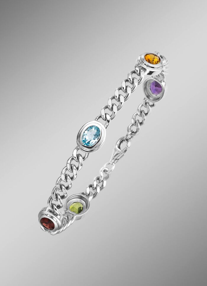 Armband aus Silber mit Edelsteine 