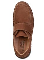 GINO GALANTE, klassiche Herren-Slipper, mit Klettverschluss COGNAC